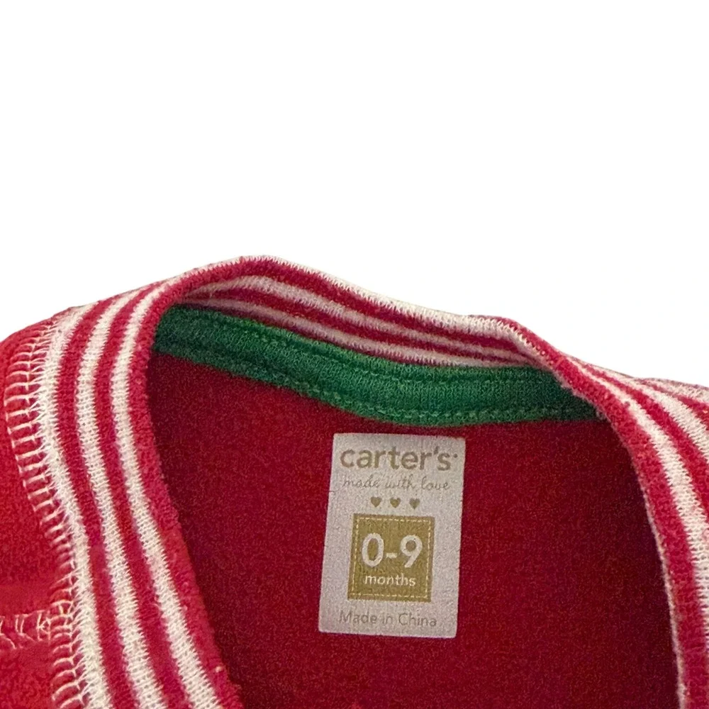 Carters Baby Red Fleece Reindeer Sleep Sack 0-9M Babys 1st Christmas Pajamas